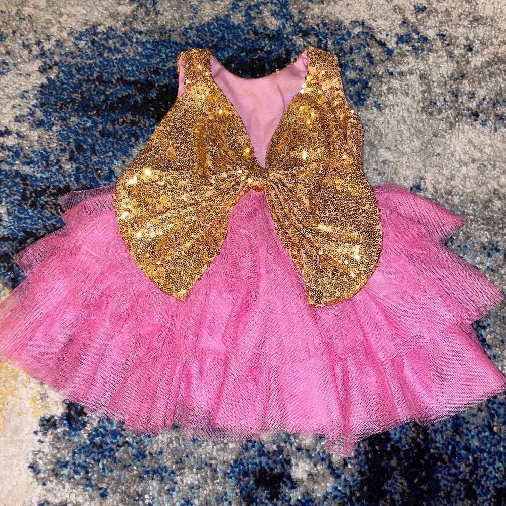 Pink & Gold sequin Party Dress